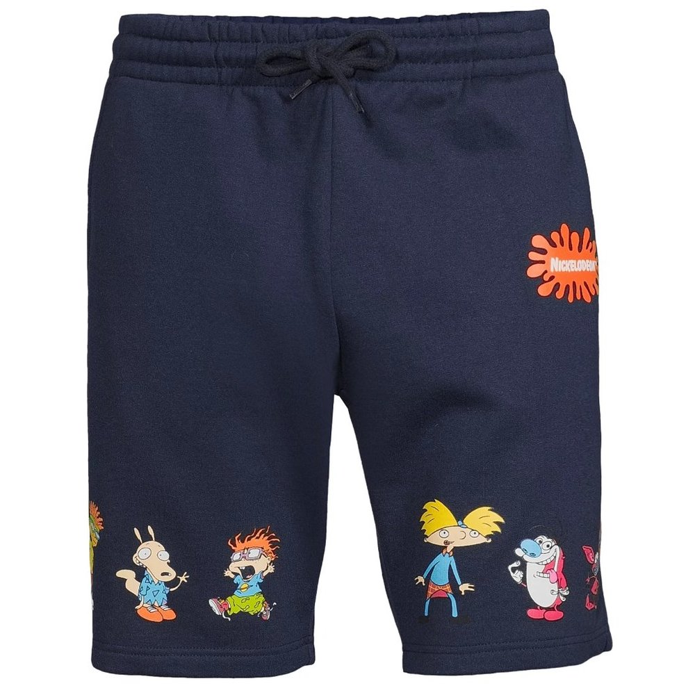 Men's Nickelodeon RUGRATS Fleece Jogger Shorts Size Large Navy Blue NWT